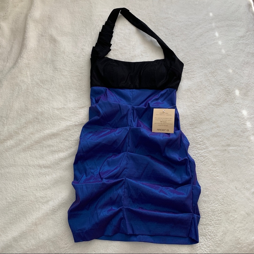 *NWT* ARDEN B purple and black halter Dress